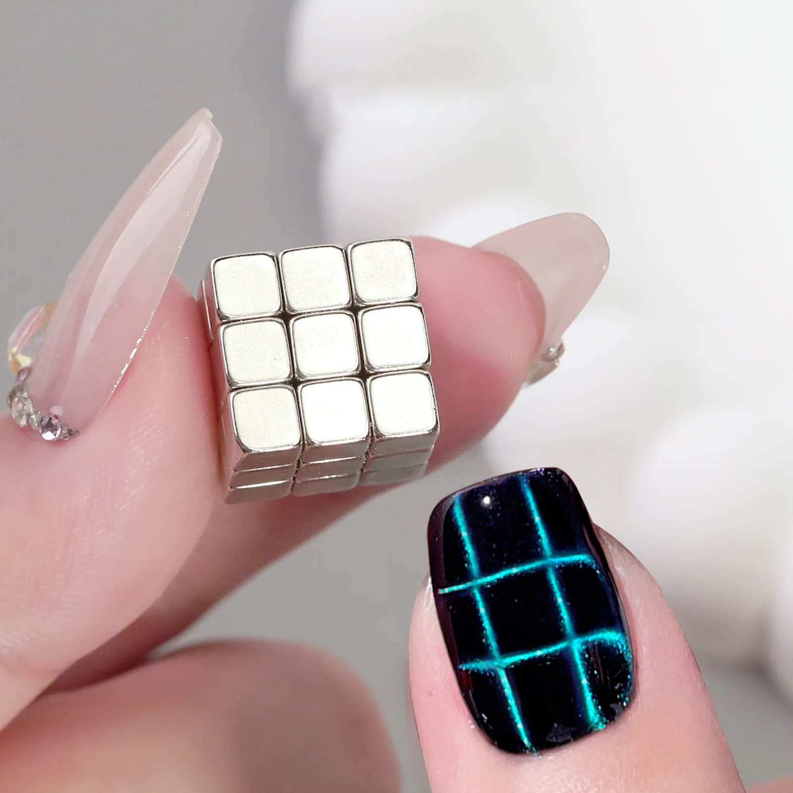 Chess Board Rubik's Cube Nail Magnet - DIY Nails Tool - Image 6