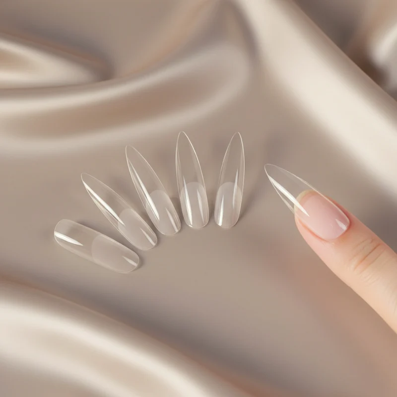 Clear Nail Extensions - 240 Nails Set - Stiletto - Image 3