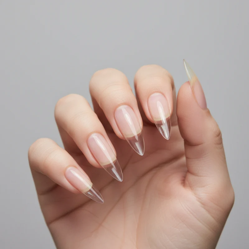 Clear Nail Extensions - 240 Nails Set - Stiletto - Image 4