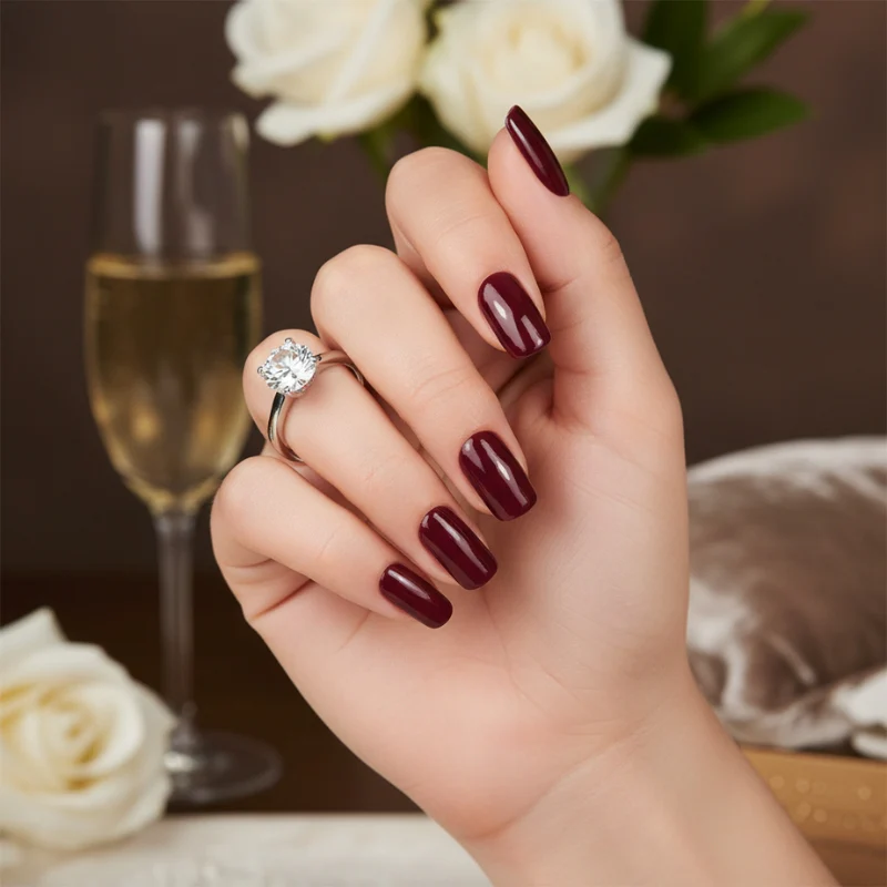 Dark Scarlet Nail Gel Strips - Image 3