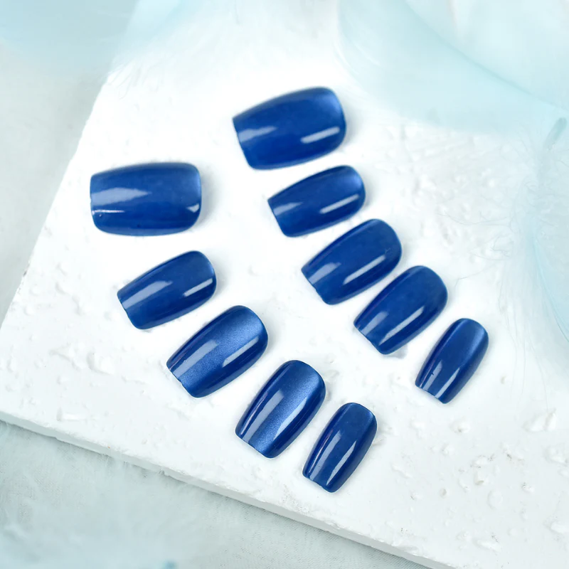 Glossy Blue - Cat Eye Nails - Image 3