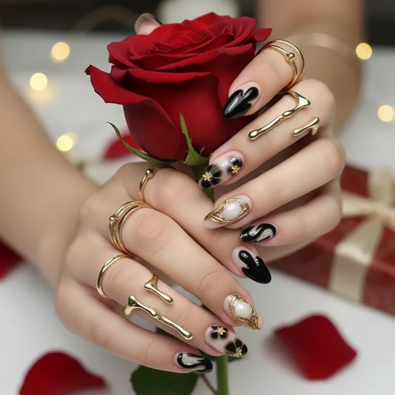 Golden Eclipse - 24 Nails Set - Image 3