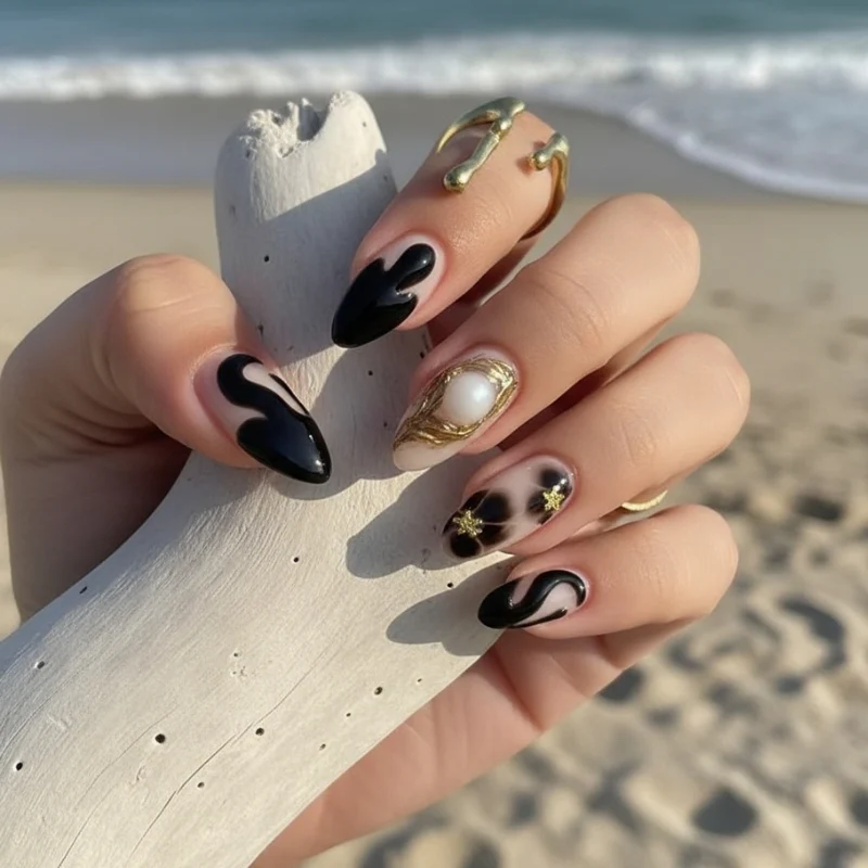Golden Eclipse - 24 Nails Set - Image 4