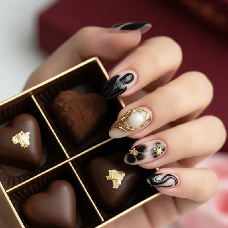 Golden Eclipse - 24 Nails Set - Image 5