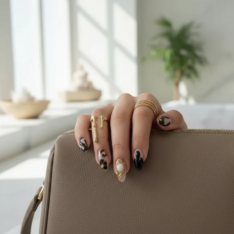 Golden Eclipse - 24 Nails Set - Image 8