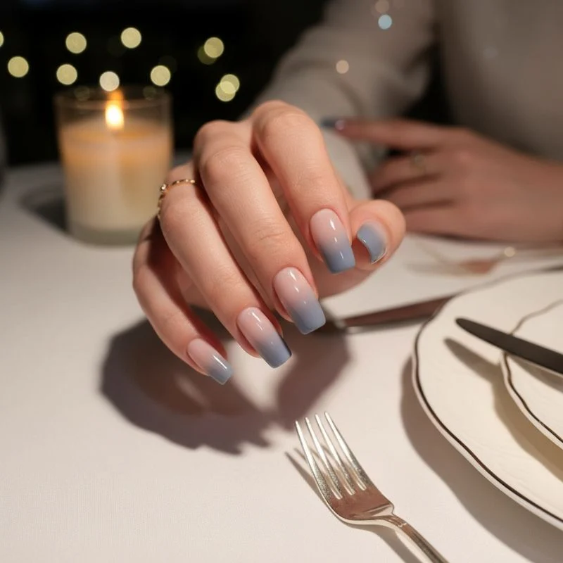 Grey Ombre-Gel Nail Stickers — No UV Lamp Needed - Image 2
