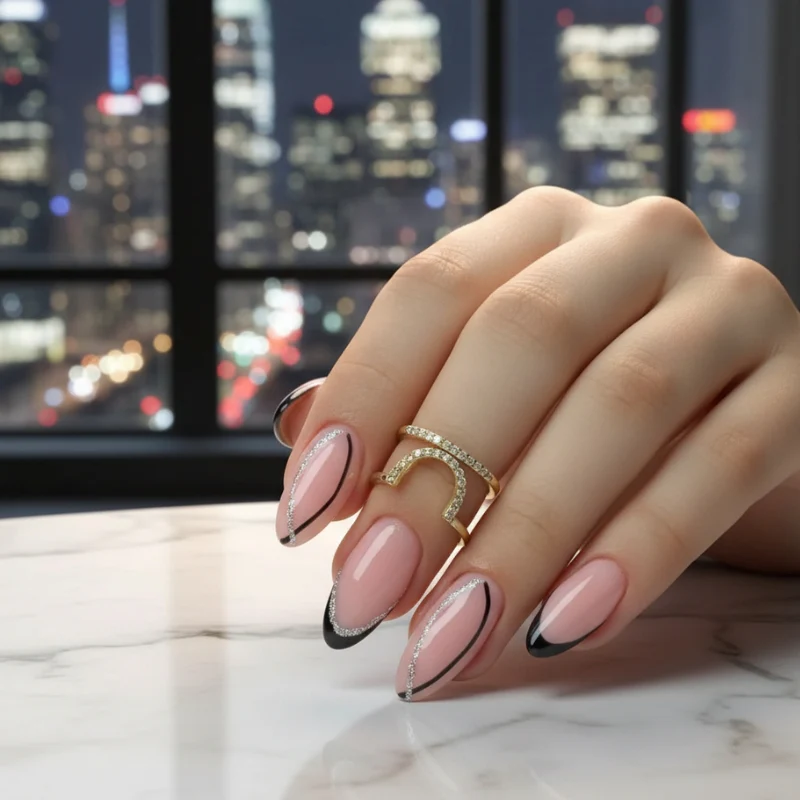 Midnight Elegance - 24 Nails Set - Image 6