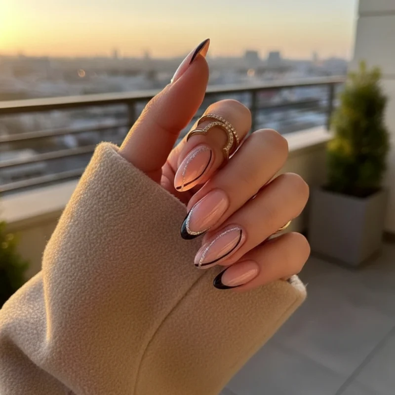 Midnight Elegance - 24 Nails Set - Image 9